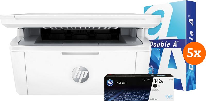 Foto van Hp laserjet m140we + 1 extra zwarte toner + 2.500 vellen a4 papier