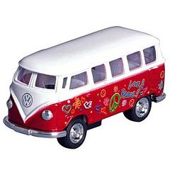 Foto van Welly metalen volkswagen klassieke bus (1962): rood