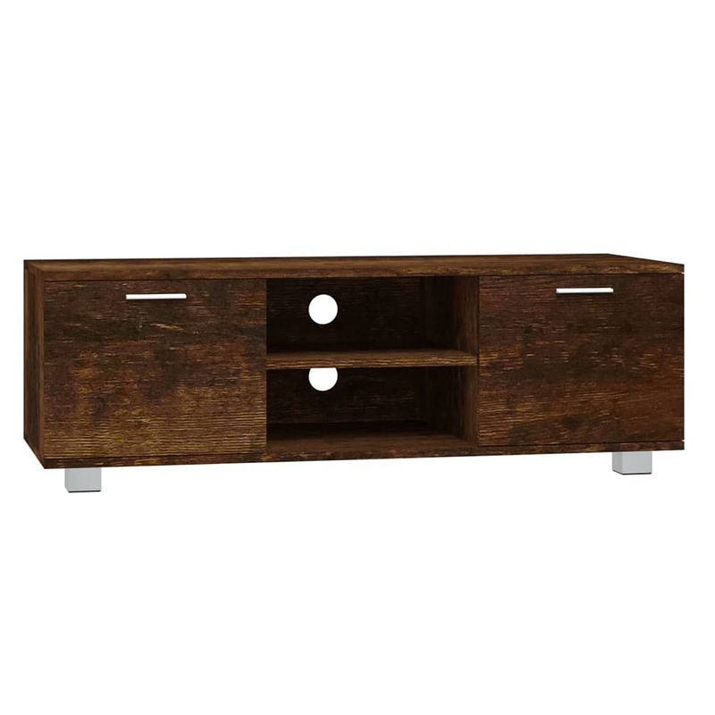 Foto van The living store tv-meubel - modern - tv-kast - 120 x 40.5 x 35 cm - gerookt eiken