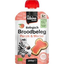 Foto van De kleine keuken biologisch broodbeleg perzik & wortel 6+ maanden 100g bij jumbo