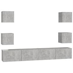 Foto van The living store tv-meubel betongrijs - bewerkt hout - 100x30x30 cm (l) - 30.5x30x30 cm (s)