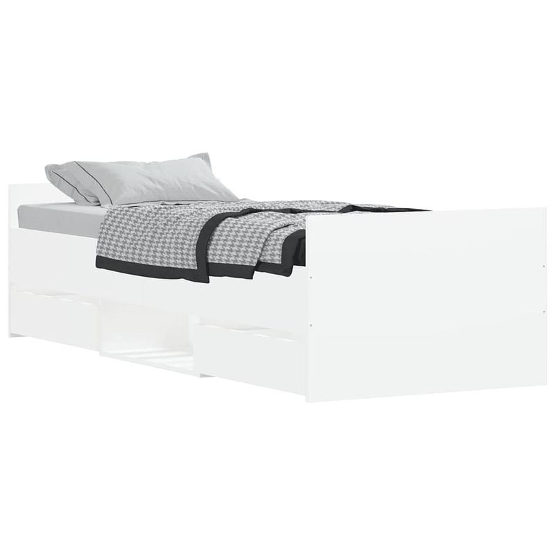 Foto van Vidaxl bedframe met hoofd- en voeteneinde wit 75x190 cm