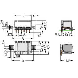 Foto van Wago 2091-1432/205-000 male behuizing-board 2091 totaal aantal polen: 12 rastermaat: 3.50 mm 100 stuk(s)