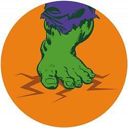 Foto van Komar avengers hulks foot pop art vlies zelfklevend fotobehang 125x125cm rond