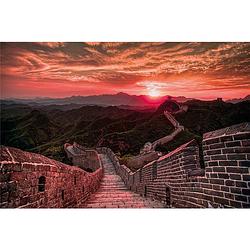 Foto van Pyramid the great wall of china sunset poster 91,5x61cm