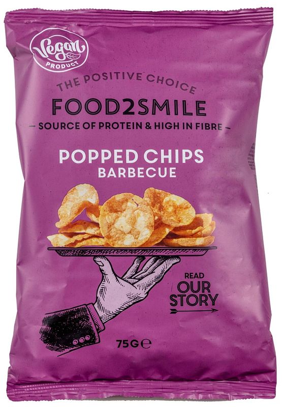 Foto van Food2smile popped chips bbq 75g bij jumbo