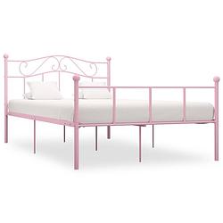 Foto van Vidaxl bedframe metaal roze 120x200 cm