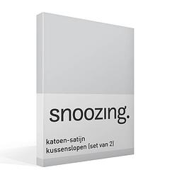 Foto van Snoozing - kussenslopen - set van 2 - katoen satijn - 50x70 - grijs