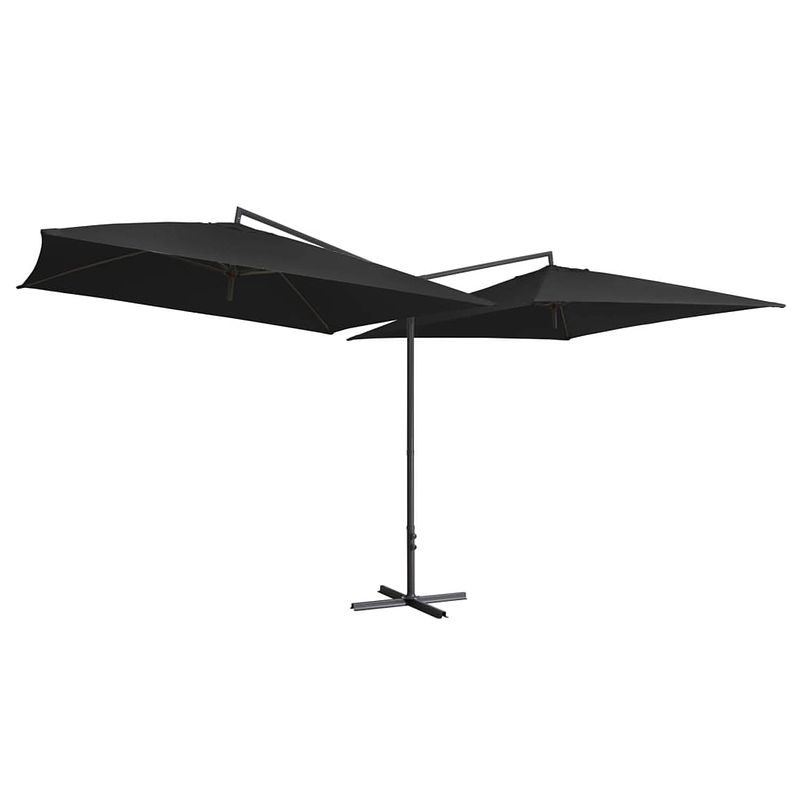 Foto van The living store dubbele parasol - tuinparasol - 485x250x260 cm - uv-beschermend polyester