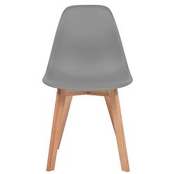 Foto van The living store eetkamerstoelen - grijs - kunststof zitting - 46.5 x 47.5 x 83cm