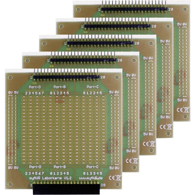 Foto van Myavr 5 rasterleiterplatten laboratoriumkaart 1 stuk(s)