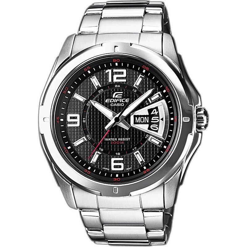 Foto van Casio quartz horloge ef-129d-1avef (l x b x h) 49 x 44.8 x 10.4 mm zilver materiaal (behuizing): rvs materiaal (armband): rvs