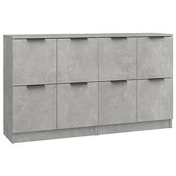 Foto van Vidaxl dressoirs 2 st 60x30x70 cm bewerkt hout betongrijs