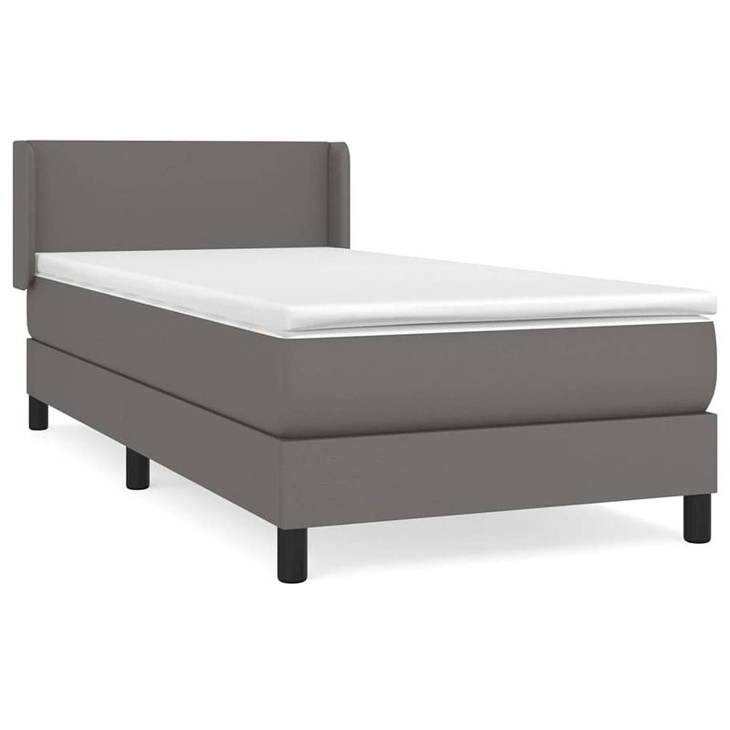 Foto van The living store boxspringbed - bed - 203 x 83 x 78/88 cm - kunstleer - pocketvering matras - middelharde