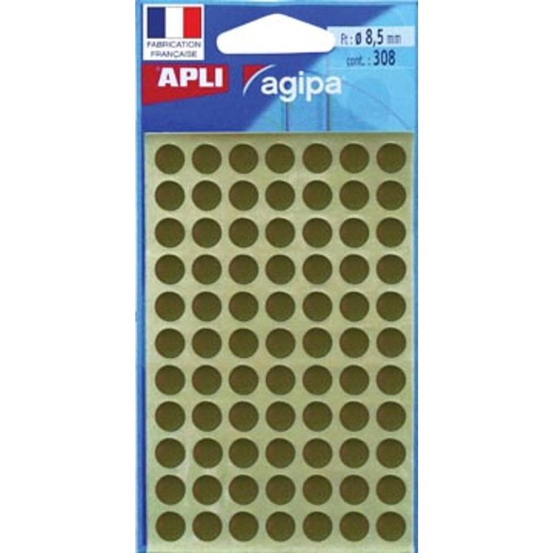 Foto van Agipa ronde etiketten in etui diameter 8 mm, goud, 308 stuks, 77 per blad