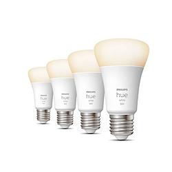 Foto van Philips lighting hue led-lamp (4 stuks) 871951431914100 energielabel: f (a - g) hue white e27 viererpack 4x800lm 60w e27 36 w warmwit energielabel: f (a - g)