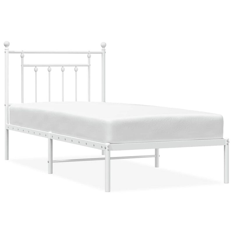 Foto van The living store bedframe klassiek - metalen - 196 x 95 x 97 cm - wit