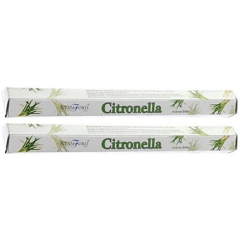 Foto van Stamford wierook stokjes citronella geur - 40x stuks - anti muggen en insecten artikelen geurstokjes