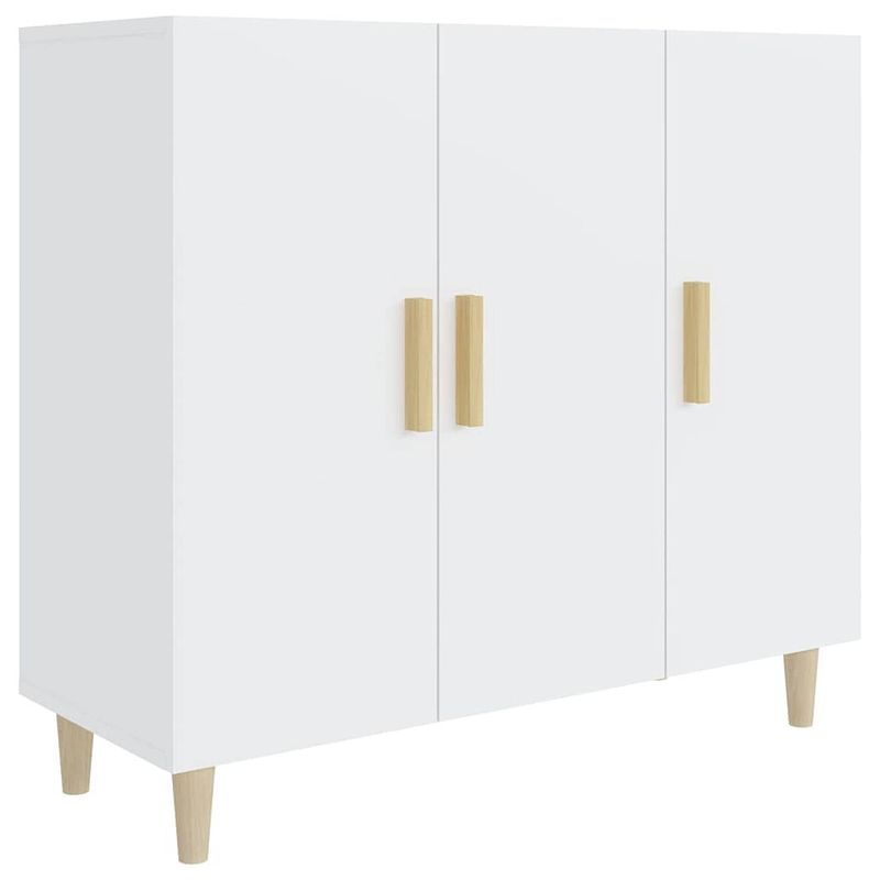 Foto van Vidaxl dressoir 90x34x80 cm bewerkt hout wit