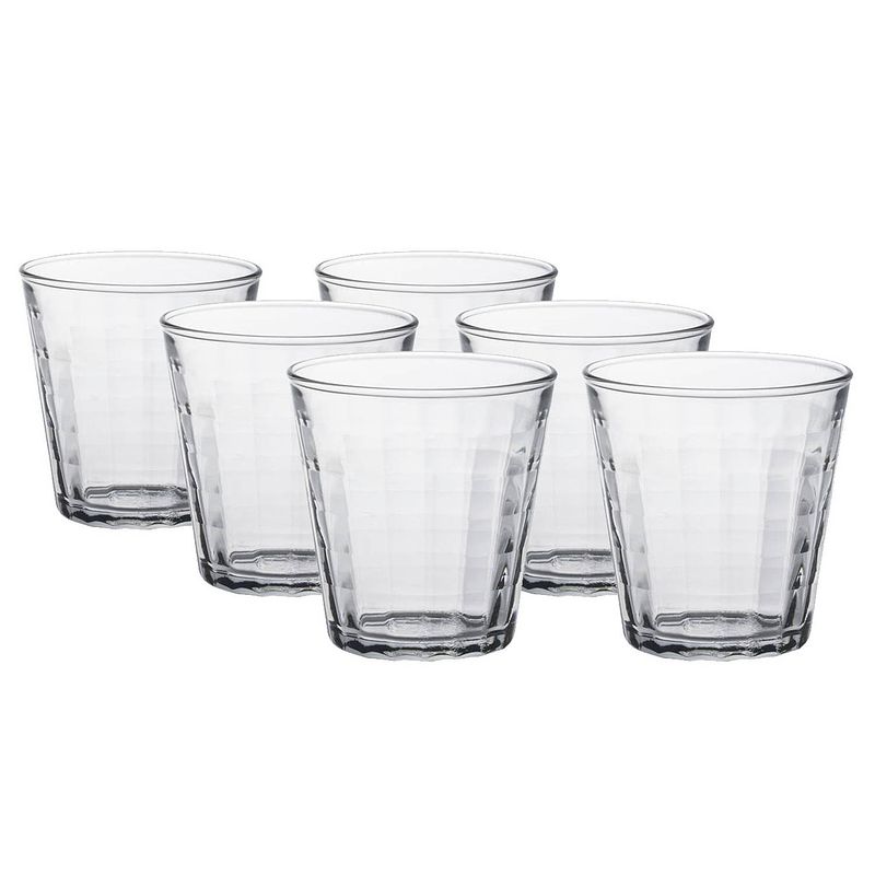 Foto van 12x drinkglazen/waterglazen transparant prisme 220 ml - drinkglazen