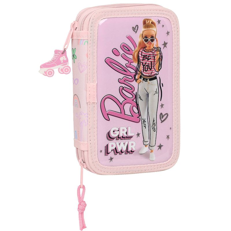 Foto van Barbie gevuld etui grl pwr - 28 stuks - 19,5 x 12,5 x 4 cm- polyester