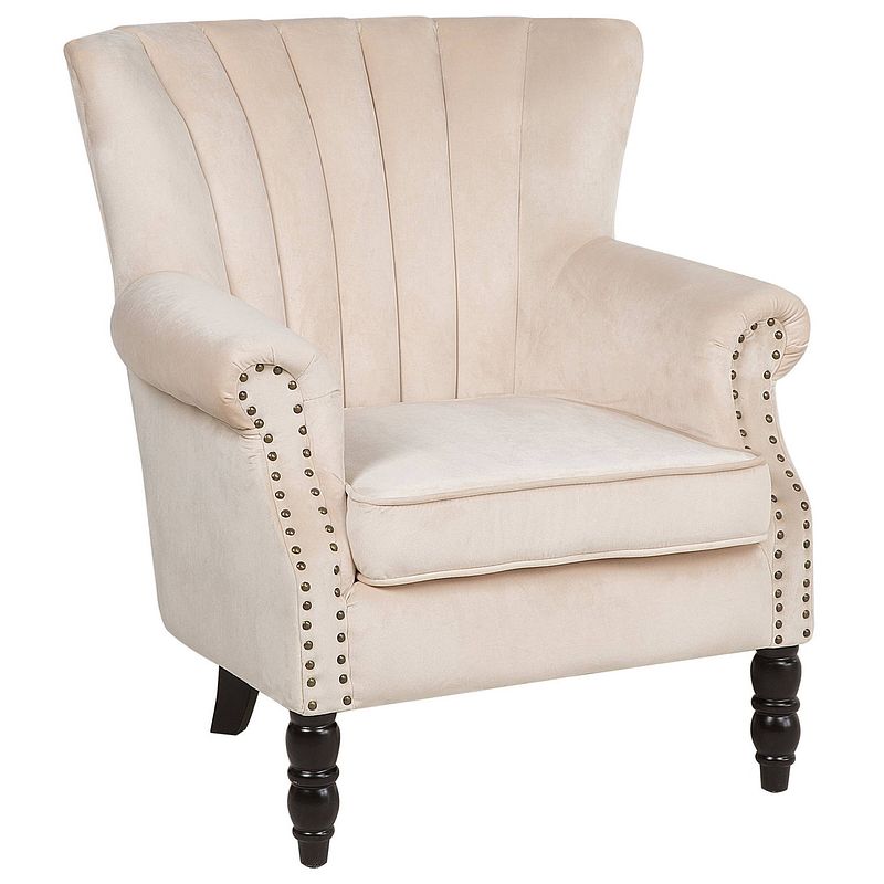 Foto van Beliani svedala - fauteuil-beige-fluweel