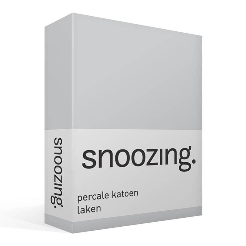 Foto van Snoozing - laken - lits-jumeaux - percale katoen - 280x300 - grijs