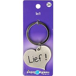 Foto van Paper dreams sleutelhanger lief junior 10 x 4 cm ijzer zilver