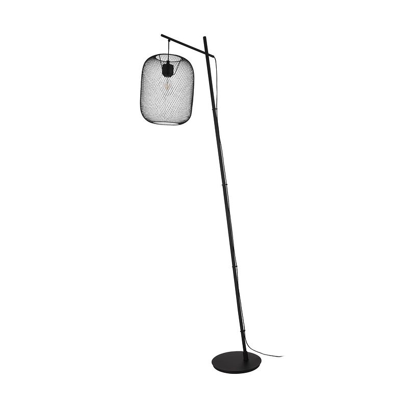 Foto van Eglo wrington vloerlamp - e27 - 194 cm - zwart