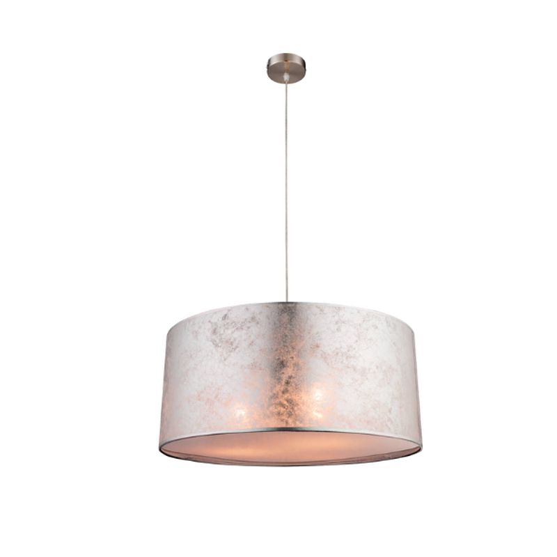 Foto van Moderne hanglamp met doorzichtige kap metallic i hanglamp zilver woonkamer eetkamer