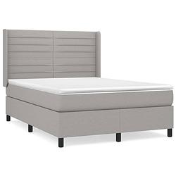 Foto van The living store boxspringbed - comfort - bed - 193 x 147 x 118/128 cm - lichtgrijs