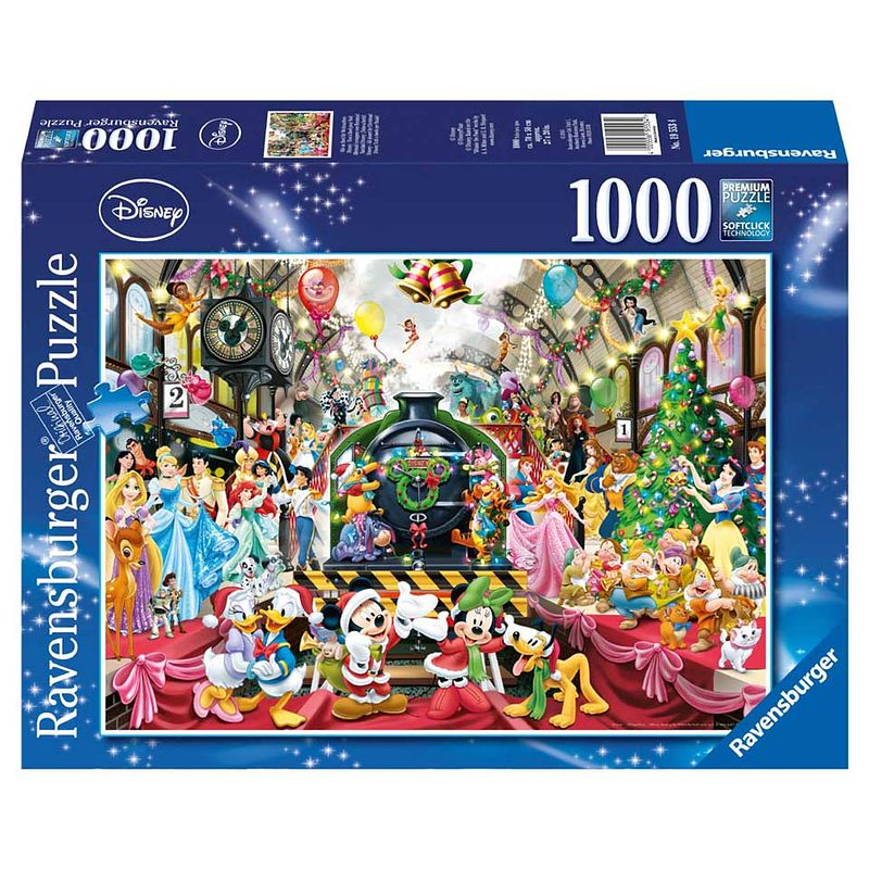 Foto van Ravensburger puzzel disney kerstmis op station - 1000 stukjes