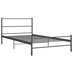 Foto van The living store bedframe metaal grijs 90x200 cm - bed