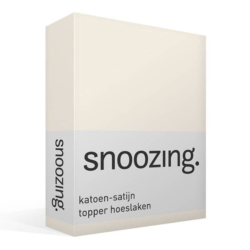 Foto van Snoozing - katoen-satijn - topper - hoeslaken - 90x210 - ivoor