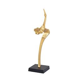 Foto van Ptmd yobie gold casted alu swan statue black base s