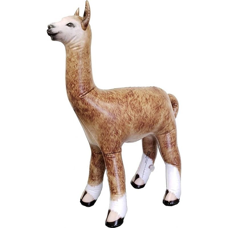 Foto van Opblaas alpaca/lama dieren 75 cm realistische print - opblaasspeelgoed