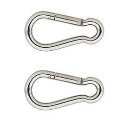 Foto van 2x stuks snaphook / karabijnhaak / snaphooks rvs 7 cm - karabijnhaken