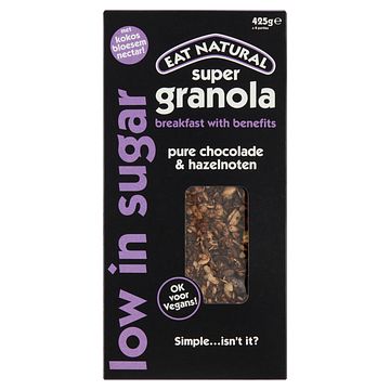 Foto van Eat natural super granola pure chocolade & hazelnoten 425g bij jumbo