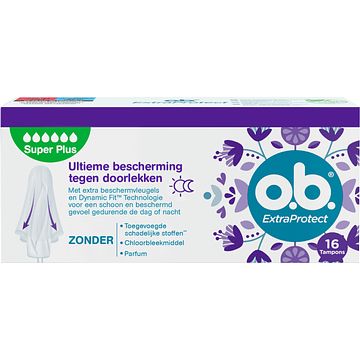 Foto van O.b. extraprotect super + comfort tampons 16 stuks bij jumbo