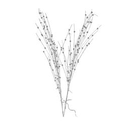 Foto van Glitter tak zilver 76 cm decoratie kunstbloemen/kunsttakken met warm witte led lichtjes - kunstbloemen