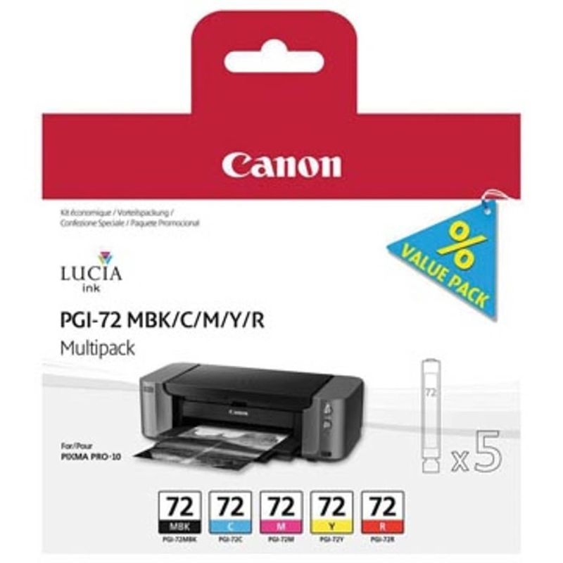 Foto van Canon inktcartridge pgi-72, 5 kleuren, pagina's - oem: 6402b009