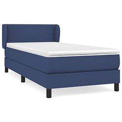 Foto van The living store boxspringbed - blauw - 193 x 93 x 78/88 cm - duurzaam materiaal