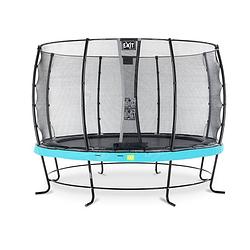 Foto van Exit elegant trampoline met veiligheidsnet economy rond - 427 cm - blauw