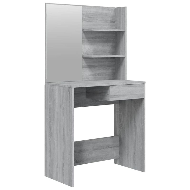 Foto van The living store kaptafel gray sonoma eiken - 74.5 x 40 x 141 cm - modern design