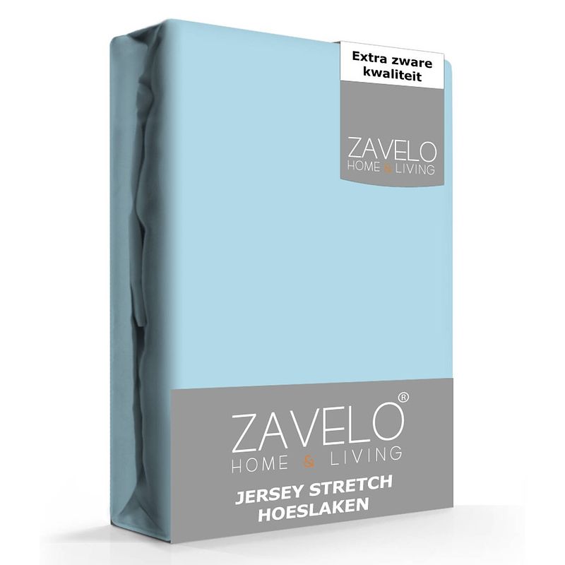 Foto van Zavelo® jersey hoeslaken ice-blue-2-persoons (140x200 cm)