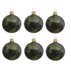 Foto van 6x glazen kerstballen glans donkergroen 6 cm kerstboom versiering/decoratie - kerstbal