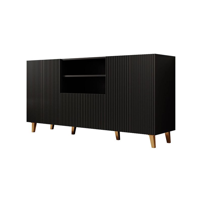 Foto van Meubella dressoir prime - zwart - 150 cm