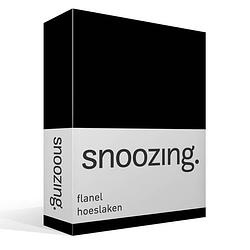 Foto van Snoozing - flanel - hoeslaken - 160x210/220 cm - zwart