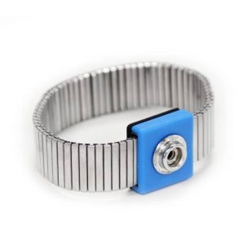 Foto van Antistat 066-0009 esd-armband rvs, blauw