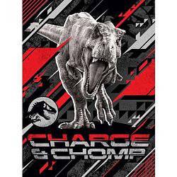 Foto van Jurassic world fleece deken charge - 130 x 170 cm - polyester